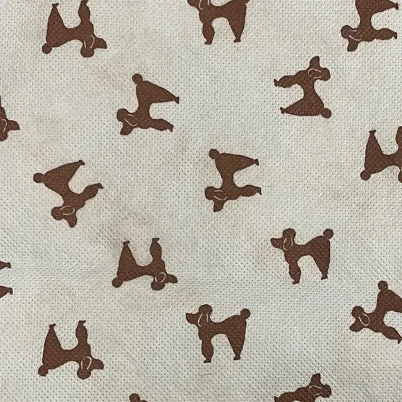 Topshop Light Blue Recycle Bag with Brown Poodle Print - Picture 3 of 4